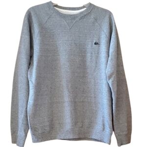 Quiksilver Gray Crewneck Pullover Raglans Sweatshirt with Ribbed Details Size M